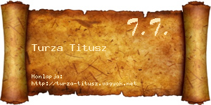 Turza Titusz névjegykártya